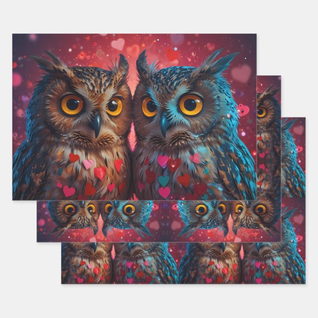 Owl always love you wrapping paper sheet (Set)