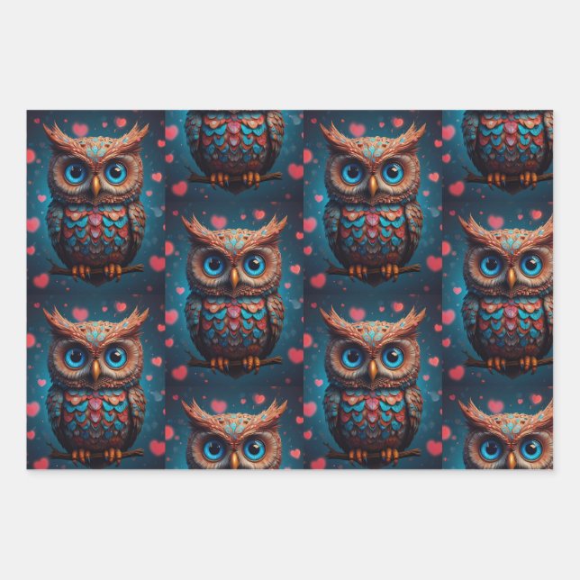 Owl always love you wrapping paper sheet (Front)