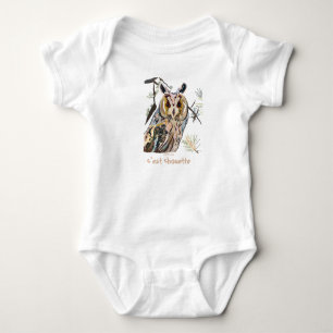 Owl among pines baby bodysuit