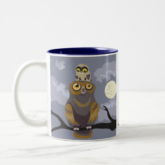 Owl and Baby Owl Mug (Left)