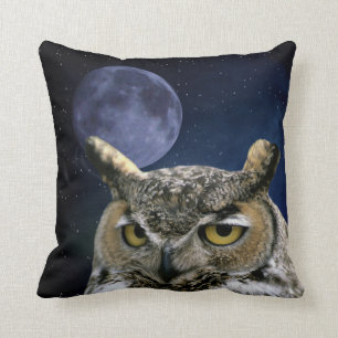 Owl and Blue Moon Cushion