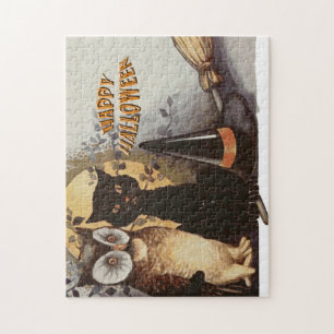 Owl and Cat Halloween Jigsaw Puzzle