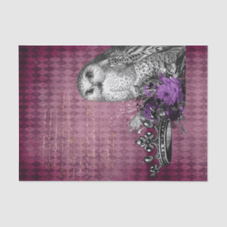 Owl and Crown Decoupage Tissue Paper