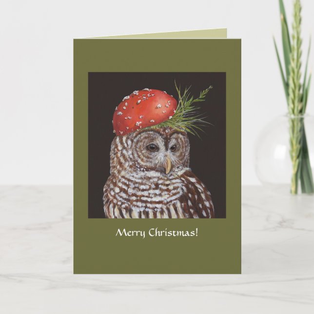 owl and dove Christmas card (Front)