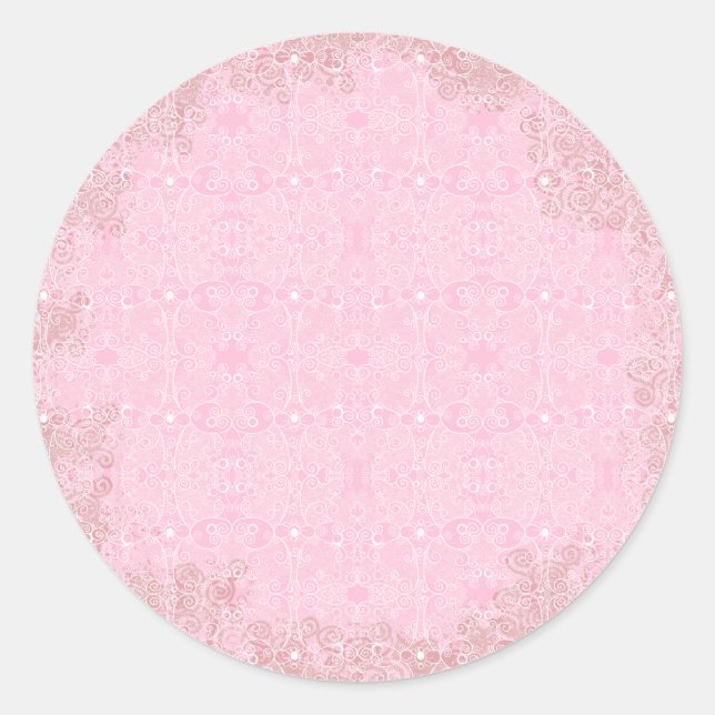 Owl and Firefly Lace Classic Round Sticker (Front)