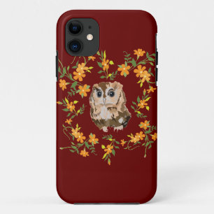 Owl and flowers iPhone 11 case