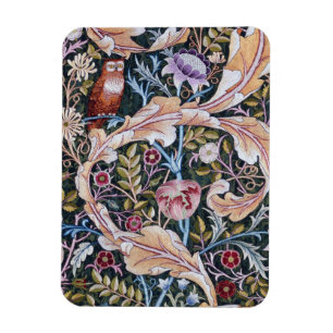 Owl and Flowers, William Morris Magnet