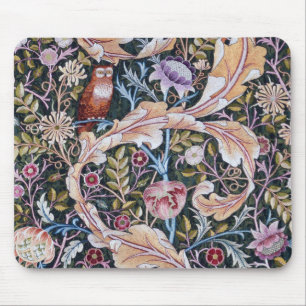 Owl and Flowers, William Morris Mouse Mat