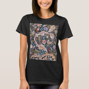 Owl and Flowers, William Morris T-Shirt