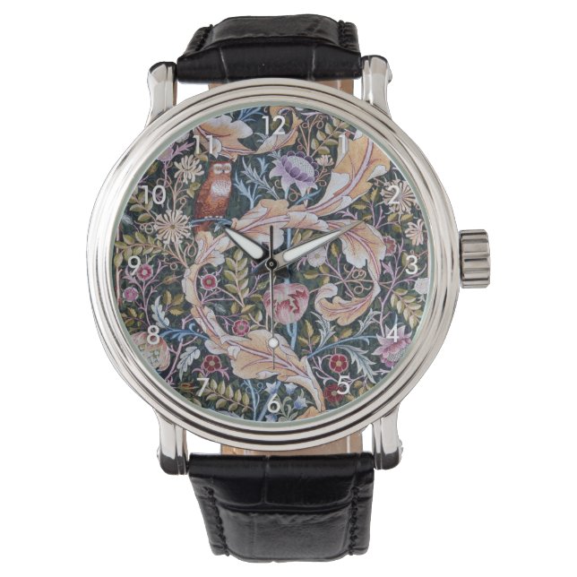 Owl and Flowers, William Morris Watch (Front)