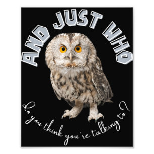 Owl: And Just Who Do You Think You're Talking To? Photo Print