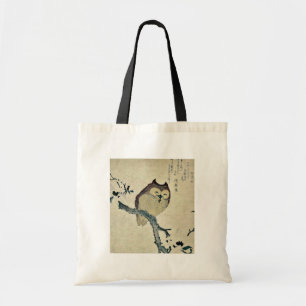 Owl and magnolia Ukiyoe Tote Bag