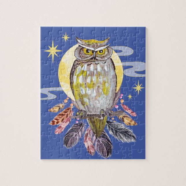 Owl and Moon Spirit Animal Jigsaw Puzzle (Vertical)