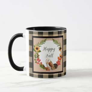 Owl and nature with customisable text mug
