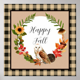 Owl and nature with customizable text poster
