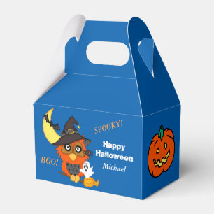 Owl and Pumpkin Kids Personalised Halloween Favour Box