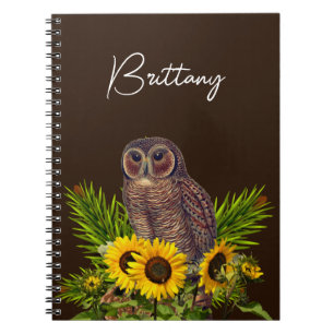 Owl and Sunflowers  Notebook