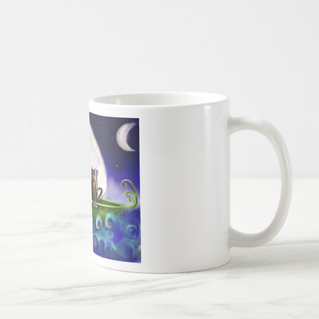 owl and the pussycat modern vibrant illustration coffee mug (Right)