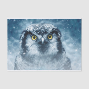 Owl and Winter Snow Night Tissue Paper