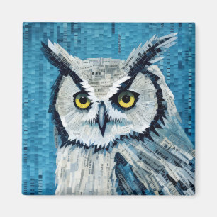 Owl Animal Bird Art Decor Paint Mosaic  Magnet