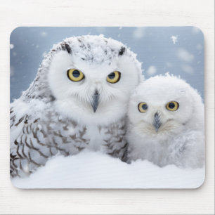 Owl Animal Family Wandering Nature Out Mouse Mat