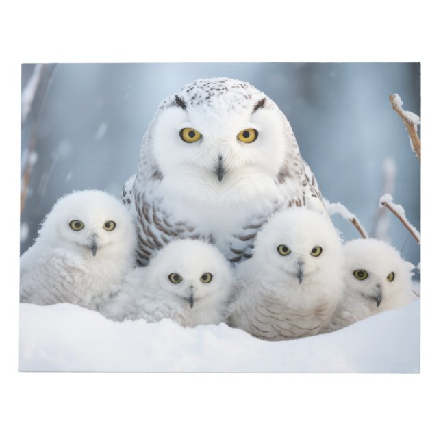 Owl Animal Family Wandering Nature Out Notepad (Front)
