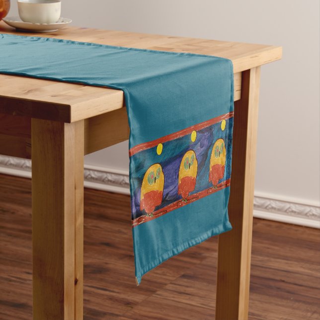 Owl "Art by Kids" Short Table Runner (In Situ)