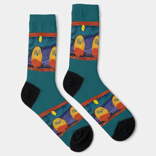 Owl "Art by Kids" Socks (Right)