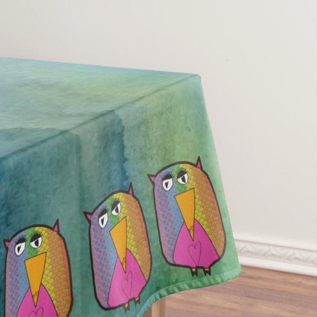 Owl "Art by Kids"  Tablecloth (In Situ)