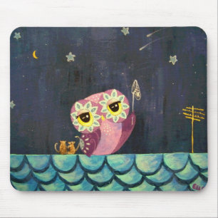 Owl Art - Catch A Falling Star Mouse Mat
