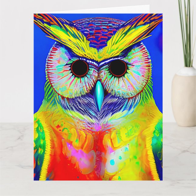 OWL ART LOVE YOU BIG GREETING CARD (Front)
