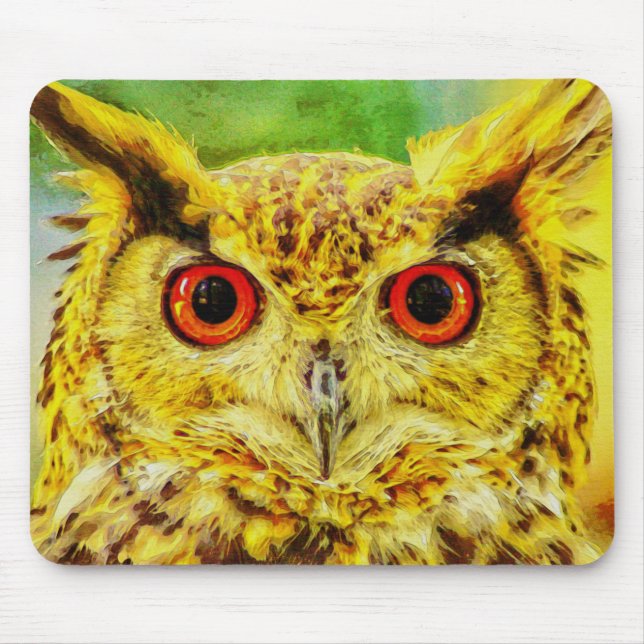 Owl Art Mouse Mat (Front)