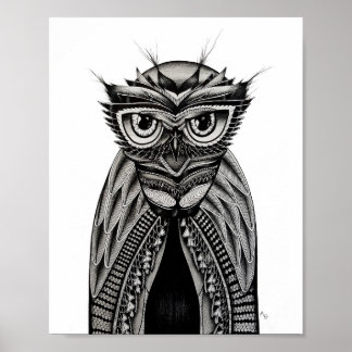Owl Art Poster