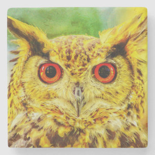 Owl Art Stone Coaster