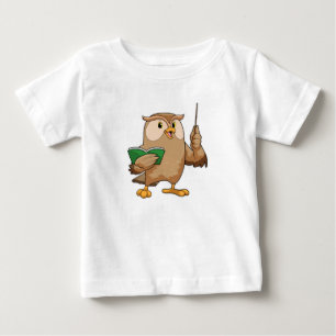 Owl as Teacher with Book & Pointer Baby T-Shirt