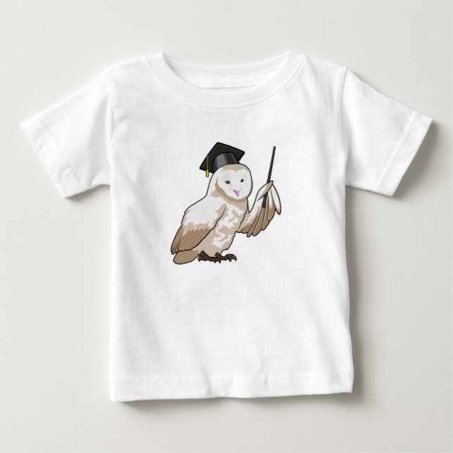 Owl as Teacher with Pointer Baby T-Shirt (Front)