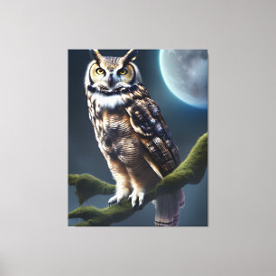 Owl At Night  Canvas Print