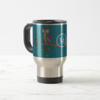 Owl at Night Illustration Monogram