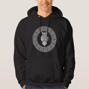 Owl Athena Archaeology & Art Greek Goddess Mytholo Hoodie