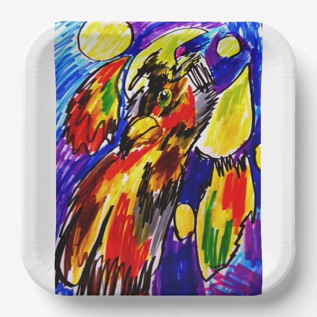 Owl autumn  cool paper plate (Front)