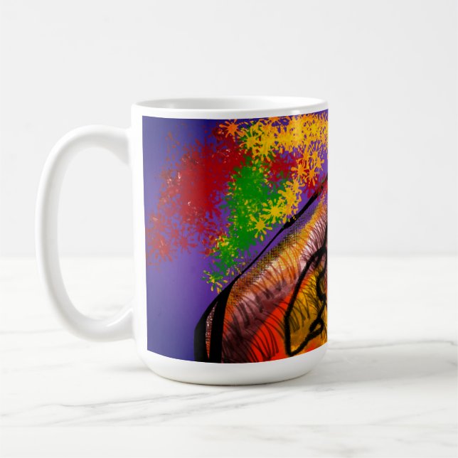 Owl autumn fly  coffee mug (Left)
