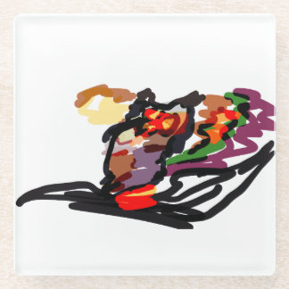 Owl autumn  joy fall glass coaster