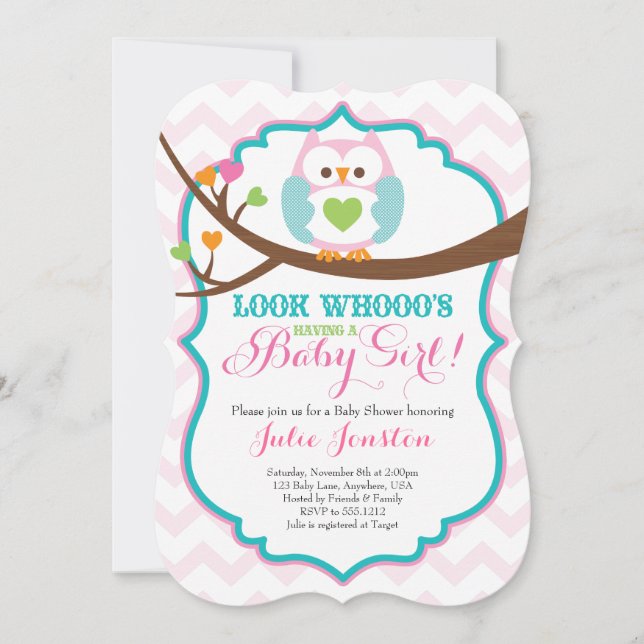 Owl Baby Shower Invitation (Front)