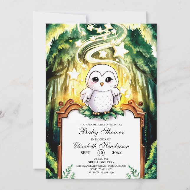 Owl Baby Shower Invitation (Front)
