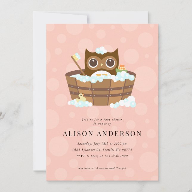 Owl Baby Shower Invitation (Front)