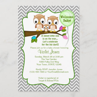 Owl Baby Shower Invitations Baby Mummy Daddy