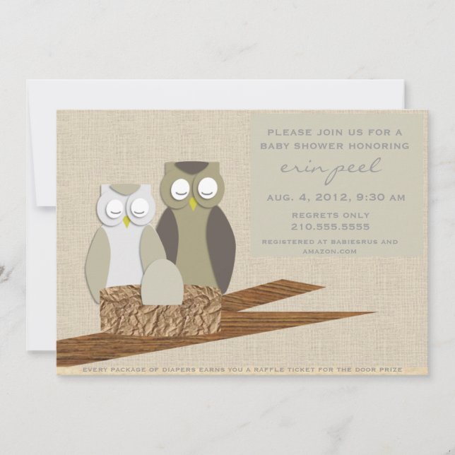 Owl Baby Shower invites (Front)