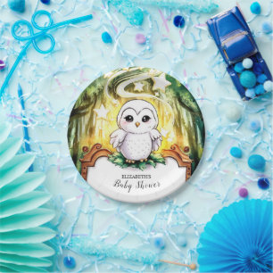 Owl Baby Shower Paper Plate