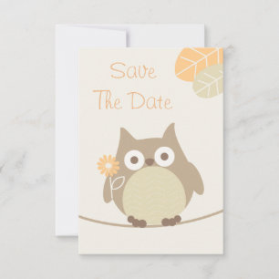 Owl Baby Shower Save The Date Neutral Gender