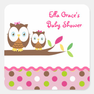 Owl Baby Shower Thank you Favour stickers labels